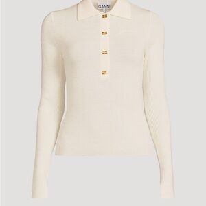 Long Sleeve Wool Polo Sweater